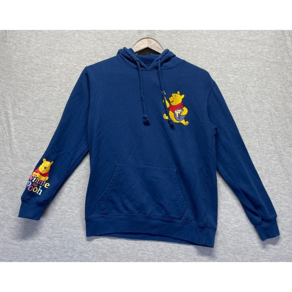 Disney Hoodie Women XS Navy Blue Graphic Print Winnie The Pooh Piglet Stay Sweet